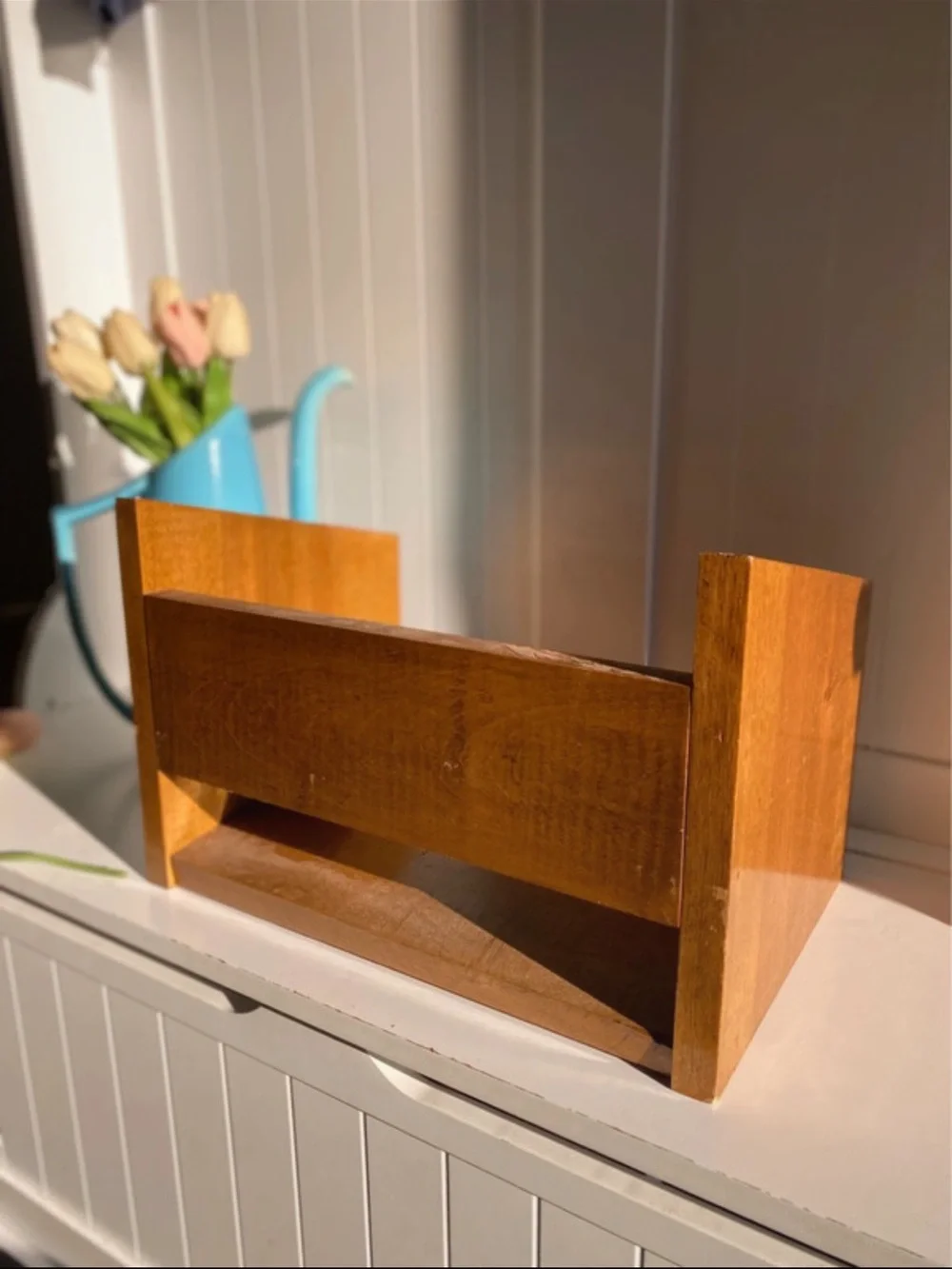 Gorgeous Vintage Mid-Century Wooden Cook Book Shelf MCM